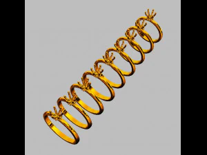 5mm Diamond Solitaire Ring 3D Print Model