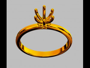 5mm Diamond Solitaire Ring 3D Print Model