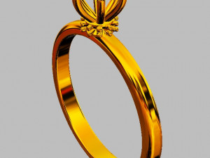 5mm Diamond Solitaire Ring Modelo de Impressão 3D