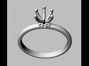 5mm Diamond Solitaire Ring 3D Print Model