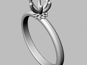 5mm Diamond Solitaire Ring Modelo de Impressão 3D