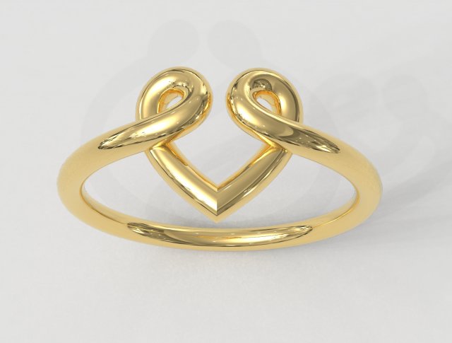 Heart Knot Ring Model Cetak 3D .c4d .max .obj .3ds .fbx .stl .blend