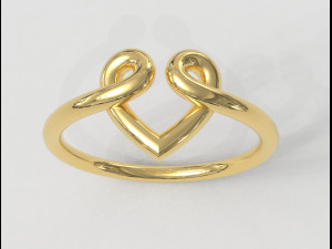 Heart Knot Ring 3D Print Model
