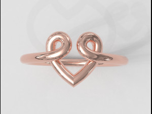 Heart Knot Ring Model Cetak 3D