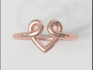 Heart Knot Ring 3D Print Model