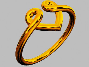 Heart Knot Ring Model Cetak 3D