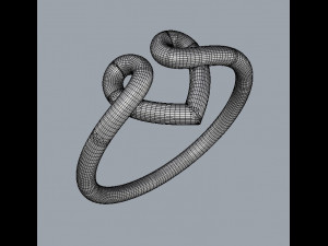 Heart Knot Ring Model Cetak 3D