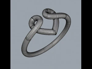 Heart Knot Ring 3D Print Model