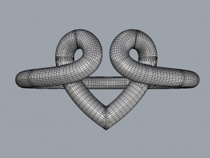 Heart Knot Ring Model Cetak 3D