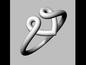 Heart Knot Ring 3D Print Model