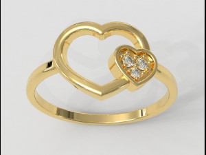 Heart Diamond Ring Modelo de Impressão 3D