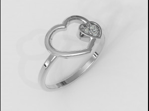 Heart Diamond Ring Modèles 3D en vedette