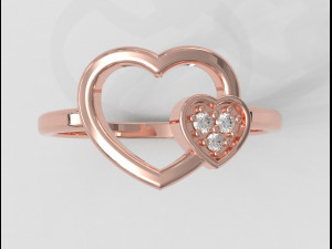 Heart Diamond Ring Modèles 3D en vedette