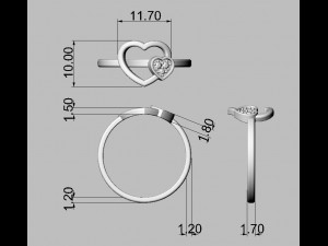 Heart Diamond Ring Modèles 3D en vedette