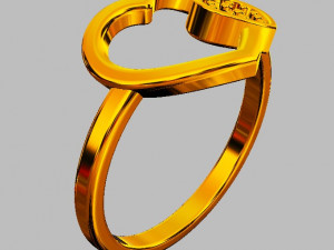Heart Diamond Ring Modèles 3D en vedette
