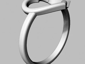 Anillo de diamantes con forma de coraz&oacute;n Modelo de impresión 3D