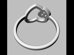 Anillo de diamantes con forma de coraz&oacute;n Modelo de impresión 3D