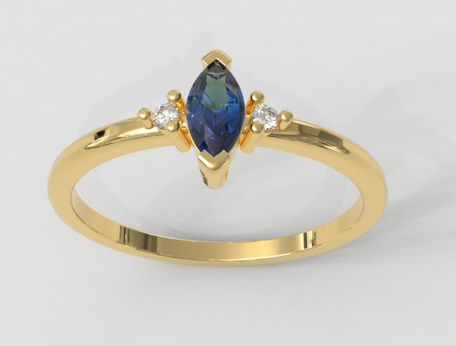 Marquise Gemstone Ring 3D 프린트 모델 .c4d .max .obj .3ds .fbx .stl .blend 
