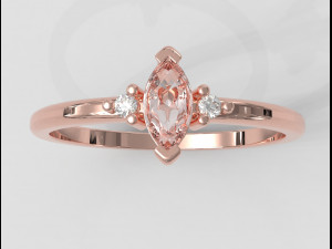 Marquise Gemstone Ring 3D 프린트 모델