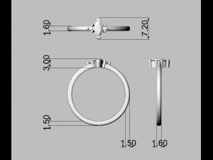 Marquise Gemstone Ring 3D 프린트 모델