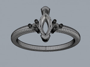 Marquise Gemstone Ring 3D 프린트 모델