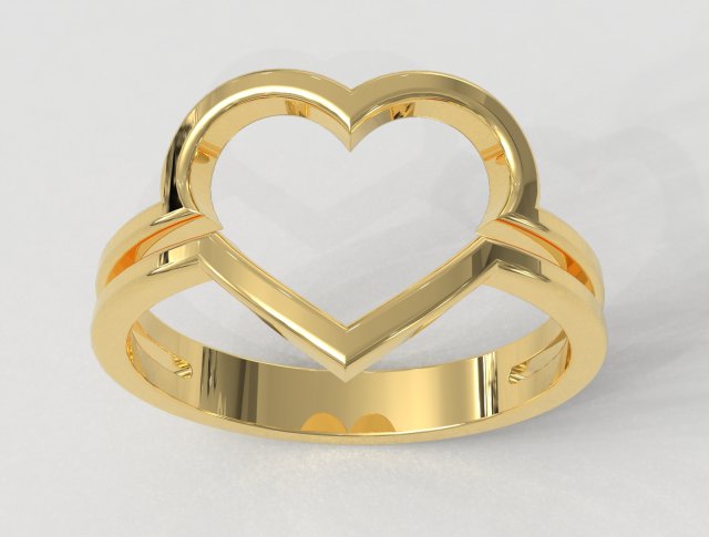 Minimalist Heart Ring 3D Принт Модель .c4d .max .obj .3ds .fbx .stl .blend 