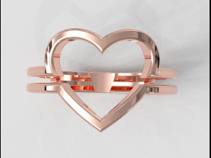 Minimalist Heart Ring 3D Принт Модель