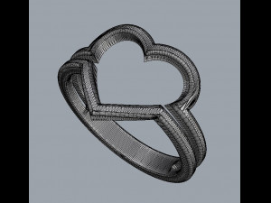 Minimalist Heart Ring 3D Принт Модель
