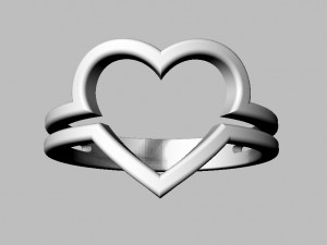Minimalist Heart Ring 3D Принт Модель