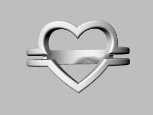 Minimalist Heart Ring 3D Принт Модель