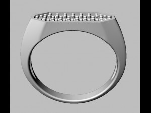Hexagonal Pave - Signet Ring 3D Print Model