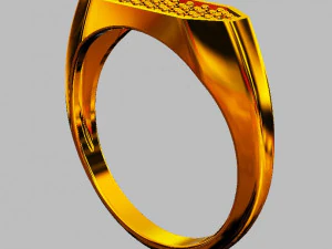 Pavimento Hexagonal - Anel de Sinete Modelo de Impressão 3D