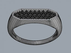 Pavimento Hexagonal - Anel de Sinete Modelo de Impressão 3D