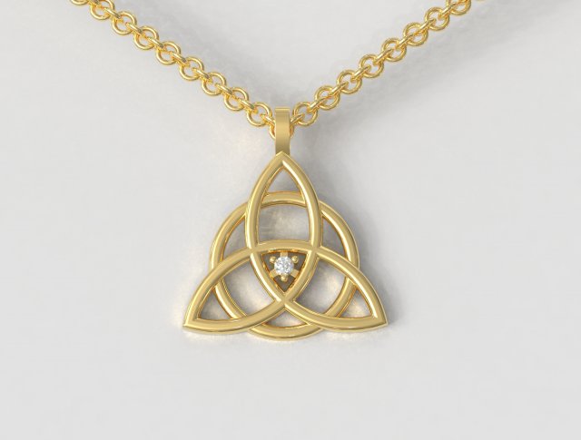 Celtic Pendant - Triquetra 3D Print Model .c4d .max .obj .3ds .fbx .stl .blend 