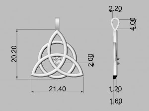 Pingente Celta - Triquetra Modelo de Impressão 3D