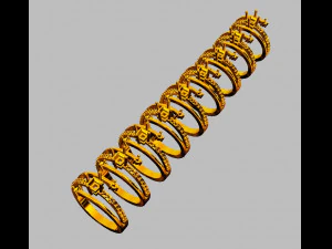 Princess Gemstone Ring 3D Print Model