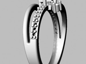 Princess Gemstone Ring 3D Print Model