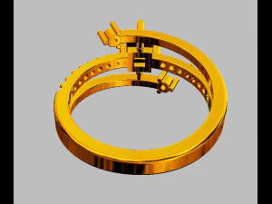 Princess Gemstone Ring 3D Print Model