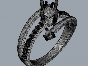 Princess Gemstone Ring 3D Print Model