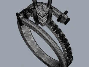 Princess Gemstone Ring 3D Print Model