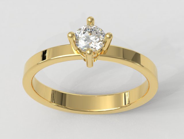 4mm Engagement Ring 3D 프린트 모델 .c4d .max .obj .3ds .fbx .stl .blend