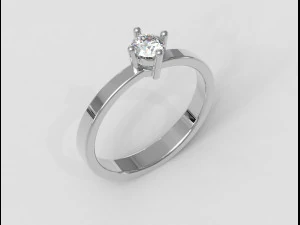 Anel de noivado de 4 mm Modelo de Impressão 3D