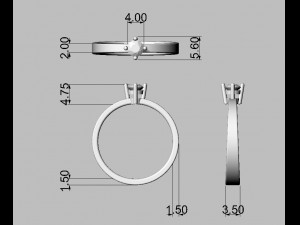 4mm Engagement Ring 3D 프린트 모델