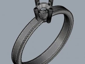 Anel de noivado de 4 mm Modelo de Impressão 3D