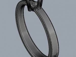 Anel de noivado de 4 mm Modelo de Impressão 3D