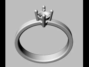 Anel de noivado de 4 mm Modelo de Impressão 3D