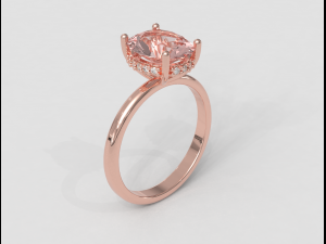 Classic Oval Gemstone Ring 3D-Druckmodell