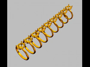 Classic Oval Gemstone Ring 3D Print Model