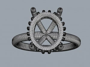 Classic Oval Gemstone Ring 3D Print Model