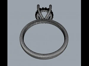 Classic Oval Gemstone Ring 3D Print Model